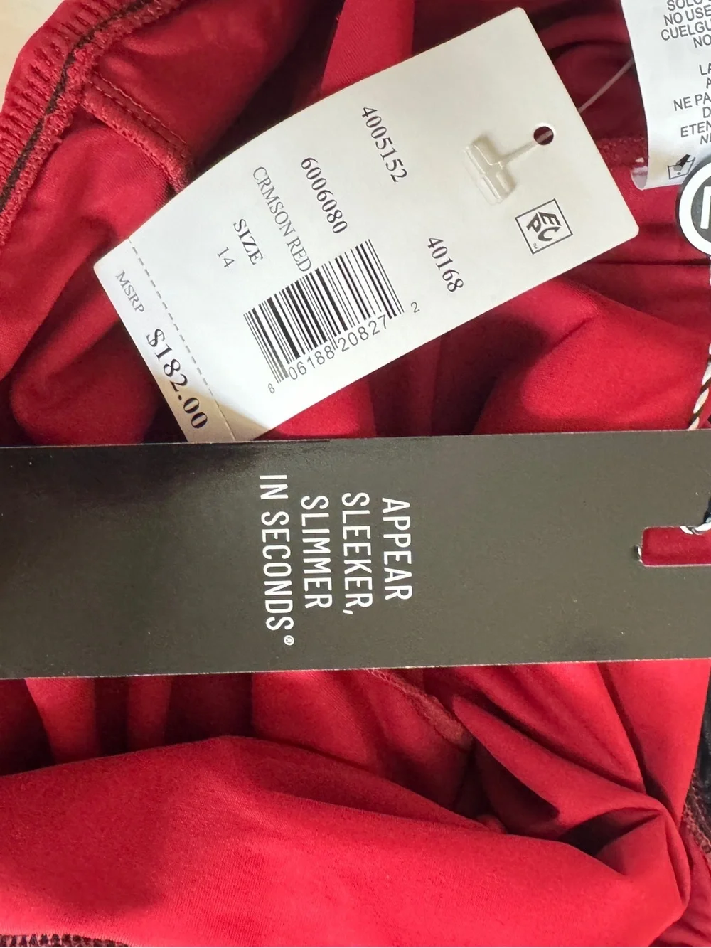 NWT Magicsuit "Yvonne" Crimson Red Ruched Halter swim dress one piece sz 14 - Picture 12 of 12